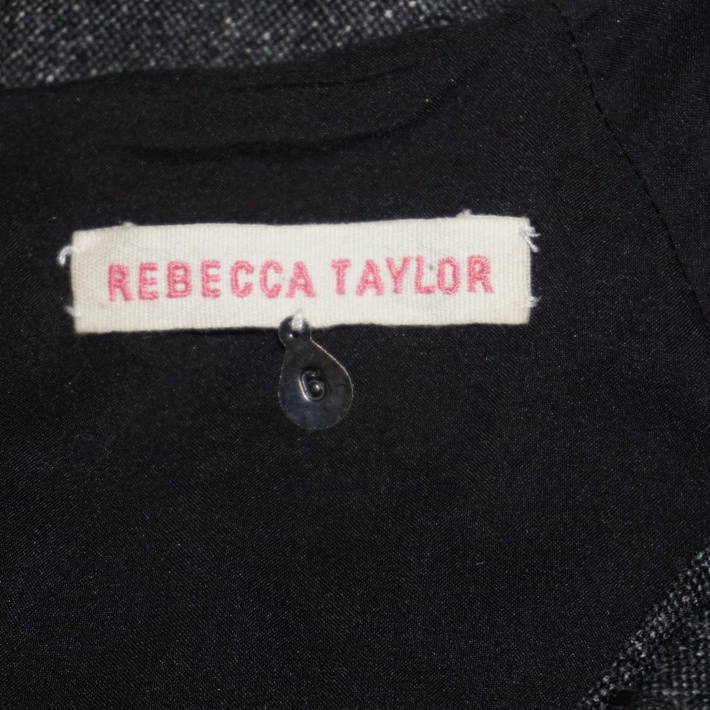Rebecca Taylor Lamb Trim Silk/Wool Tweed Dress 6 - Picture 9 of 15